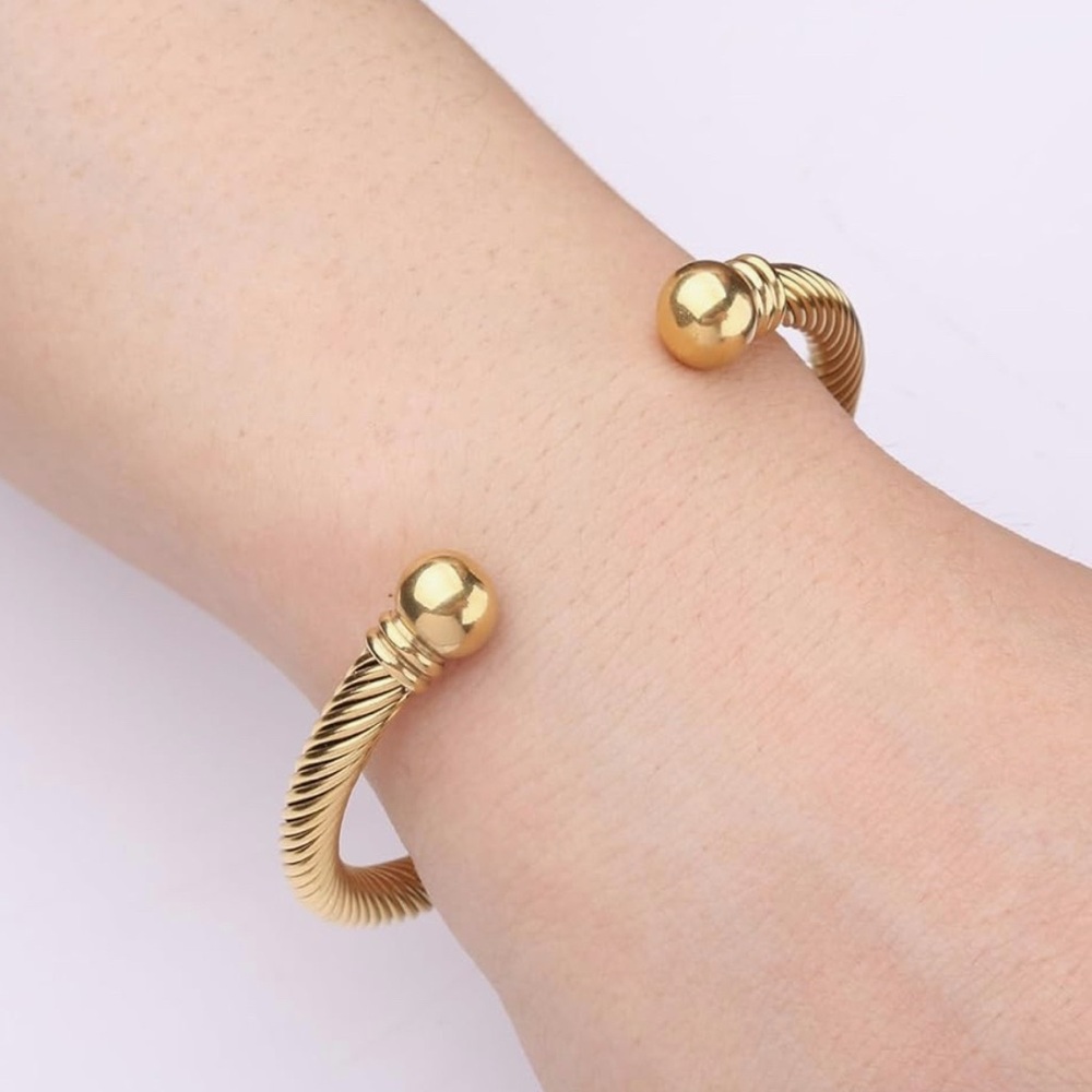 Chic Gold-Tone Twisted Cuff Bracelet